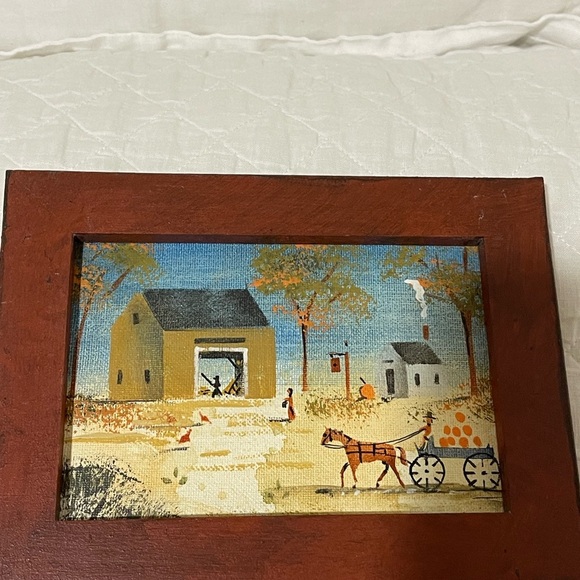 Christopher Gurshin signed folk art framed 8 1/2 by 6 1/2 inches - Picture 2 of 7